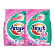 Attack 洁霸 花王洁霸净柔家用去渍洗衣粉2.5kg×2袋手洗专用家庭装香味