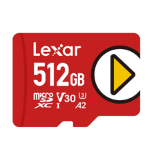 雷克沙（Lexar）512GB TF（MicroSD）存储卡 U3 V30 A2 读速160MB/s 手机平板 switch内存卡（PLAY）239元 (月销5000+)