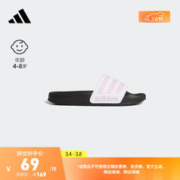 adidas 阿迪达斯 官方轻运动ADILETTE男女小童儿童休闲舒适拖鞋 白色/粉紫色 36.5(225mm)