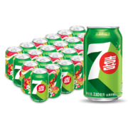 百事可乐 七喜 7up 柠檬味 汽水 330ml*24听*2