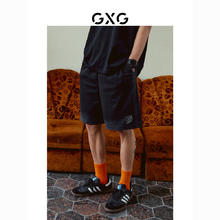 GXG 男装 重磅系列休闲短裤男针织宽松印花百搭 2023年夏季新品