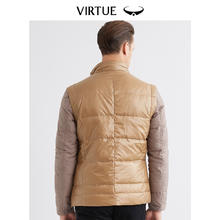 Virtue 富绅 白鸭绒羽绒服外套冬季新款男士中年短款加厚保暖拼接男装