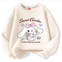 京东百亿补贴：LA CHAPELLE KIDS 拉夏贝尔 女童卫衣 春装 花园兔米白 150cm