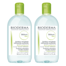 贝德玛（BIODERMA）绿水500ml*2净妍控油洁肤液卸妆水油皮卸妆液护肤品送女友礼物