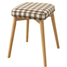 非洲鹰实木凳子饭桌凳时尚方凳创意小板凳家用餐凳布艺化妆凳梳妆凳 条纹色 大号交叉凳45高