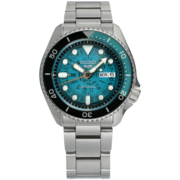 精工（SEIKO） 手表5号系列男款100米防水钢带夜光运动机械男士腕表 礼物 绿盘SRPJ45K1