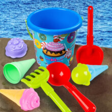 奇森沙滩玩具宝宝海边玩挖沙戏水沙漏儿童户外挖土沙子工具铲子桶套装 18件沙滩桶工具821