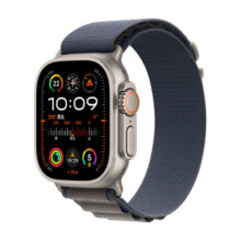 Apple/苹果 Watch Ultra2 智能手表GPS+蜂窝款49毫米钛金属表壳蓝色高山回环式表带大号MRFD3CH/A5899元 (券后省600,月销7000+)