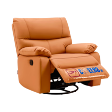 芝华仕（CHEERS）头等舱科技布艺功能单人沙发懒人躺摇转椅芝华士K9780手动橙