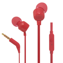 JBL T110 立体声入耳式耳机耳麦 运动耳机 电脑游戏耳机 手机有线耳机带麦可通话 活力红99元 (月销1000+)