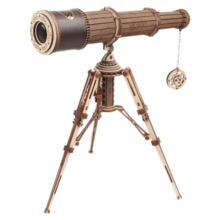 若客（ROKR）手工拼装模型单筒望远镜diy木质立体拼图儿童玩具生日礼物 【天地仪象·望远镜】【314PCS】