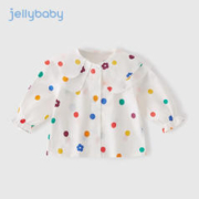 JELLYBABY 宝宝上衣儿童春秋衬衣小童多巴胺秋装女童衬衫洋气时髦 杏色