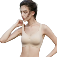 欧迪芬（Ordifen）裸感无痕运动内衣女无钢圈文胸小胸聚拢漫画胸外扩胸罩少女bra 裸肤色 XL