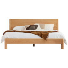 原始原素 实木床北欧橡木床现代简约1.5米卧室双人床低体加厚铺板JD1264