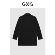 GXG 奥莱 冬季新品商场同款棋盘格系列黑色大衣