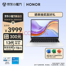 HONOR 荣耀 笔记本X14 2024 13代酷睿i5-13500H 16G 1T 100%sRGB高色域 长续航 14吋护眼全面屏轻薄笔记本电脑
