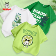 Bobdog 巴布豆 男女童夏款纯棉宽松短袖T恤*3件（110~160码）多色