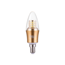 雷士（NVC）LED灯泡尖泡 9瓦E14小螺口家用大功率光源节能灯三档调色5只装
