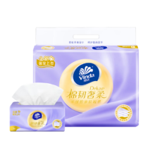 维达（Vinda）抽纸 棉韧奢柔80抽*6包M码3层 餐巾纸