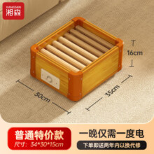 湘森实木取暖器家用节能办公室暖脚器冬季电烤火炉家用烤脚烤火箱省电火桶盆烤火器桌下烘脚神器LJ 35*30CM豪华单人款【办公暖脚神器】