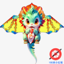 启蒙娃 大型神龙送福卡通风筝 140cm【送100米线轮】