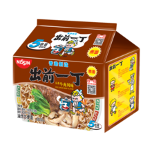 出前一丁日清 进口方便面 五香牛肉味 五连包*100g   泡面袋速食煮面