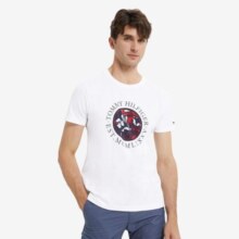 限尺码：TOMMY HILFIGER 汤米·希尔费格 男装纯棉潮流环形印花LOGO圆领透气短袖T恤28170