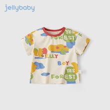 JELLYBABY 男宝宝夏装儿童夏季上衣时髦小童印花帅气男童炸街t恤