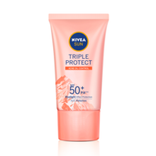 妮维雅（NIVEA）三重抵御保湿面部防晒霜40ml SPF50 轻薄透气 油痘肌适用防晒乳