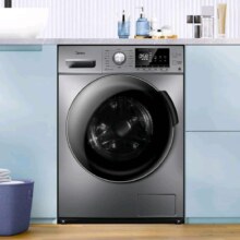 PLUS会员: Midea 美的洗衣机 滚筒全自动 洗烘一体机 10公斤带烘干 母婴儿童内衣除螨除菌变频大容量V33相似款 MD100VT55DG-Y46B