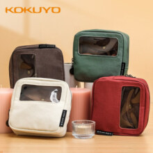 日本kokuyo国誉笔袋一米新纯窗窗包2021新品收纳包手账包透明化妆包文具袋 方便携带 多色可选 红色