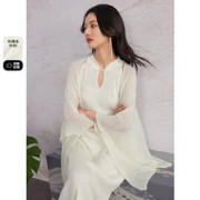 3COLOUR 三彩 2024春季新款新中式毛衣开衫设计感披肩针织衫