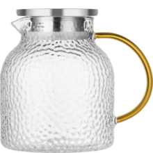 京东京造 高硼硅大容量凉水壶家用冷热两用玻璃杯花茶壶1.2L
