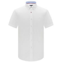 Navigare意大利小帆船短袖衬衫男士透气夏装薄款纯棉白衬衣 漂白 XL/41545元