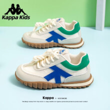 需抢券、PLUS会员：Kappa Kids 卡帕 儿童运动鞋 006C绿/兰|网面鞋|春夏款 27码