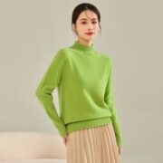 SPRING BAMBOO 春竹 100%绵羊毛半高领保暖羊毛衫毛衣