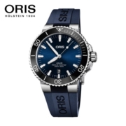 豪利时 ORIS 瑞士手表潜水系列AQUIS日历腕表 43.5mm自动机械男表 73377304135RS 蓝盘蓝胶带