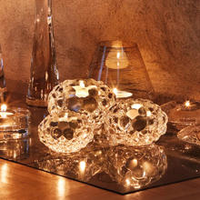 koso Orrefors进口手工水晶玻璃 CARAT北欧风欧式餐桌创意浪漫烛台摆件