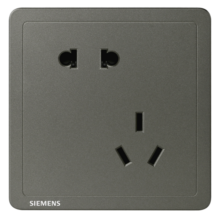 西门子（SIEMENS）墙壁开关插座面板 致典系列烟金灰色开关插座 斜五孔插座 二三插