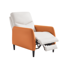 芝华仕头等舱布艺沙发单人现代简约无开关懒人椅K50733M 月光白撞爱马橙