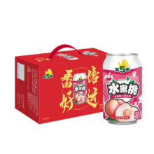 限地区有货：健力宝 好运番倍  水蜜桃味310mL*12罐水果果汁