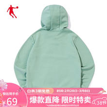 QIAODAN 乔丹 加绒女士连帽套头休闲上衣 青豆色 S