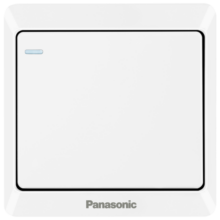 松下（Panasonic）开关插座 一开单控开关面板 带荧光单开单控开关 雅悦白WMWA511-N