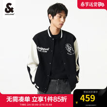 杰克琼斯 宽松棒球服 夹克 黑色E40