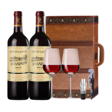 京东百亿补贴:路易拉菲 法国原瓶进口红酒 750ml*2支红酒礼盒装