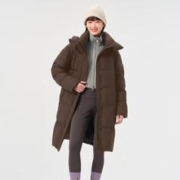 TANBOER 坦博尔 2023新款羽绒服女长款厚可脱卸帽高暖冬季外套