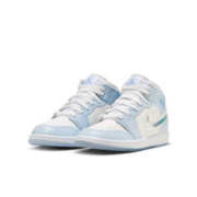 NIKE 耐克 Jordan官方耐克乔丹男童AJ1大童运动鞋冬新款闪粉板鞋中帮FQ9117
