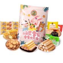 京东百亿补贴，plus会员:徐福记零食大礼包独立小包装休闲零食早餐随机6款1000g