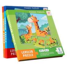 LEAUN 乐昂 进阶磁性拼图儿童磁力贴拼板玩具认知智力早教书L-MFGJJ 1阶-动物系列（三合一磁性拼图）