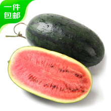 plus会员:京鲜生 黑美人西瓜 1粒装 净重3.5-4kg 生鲜水果 源头直发 包邮